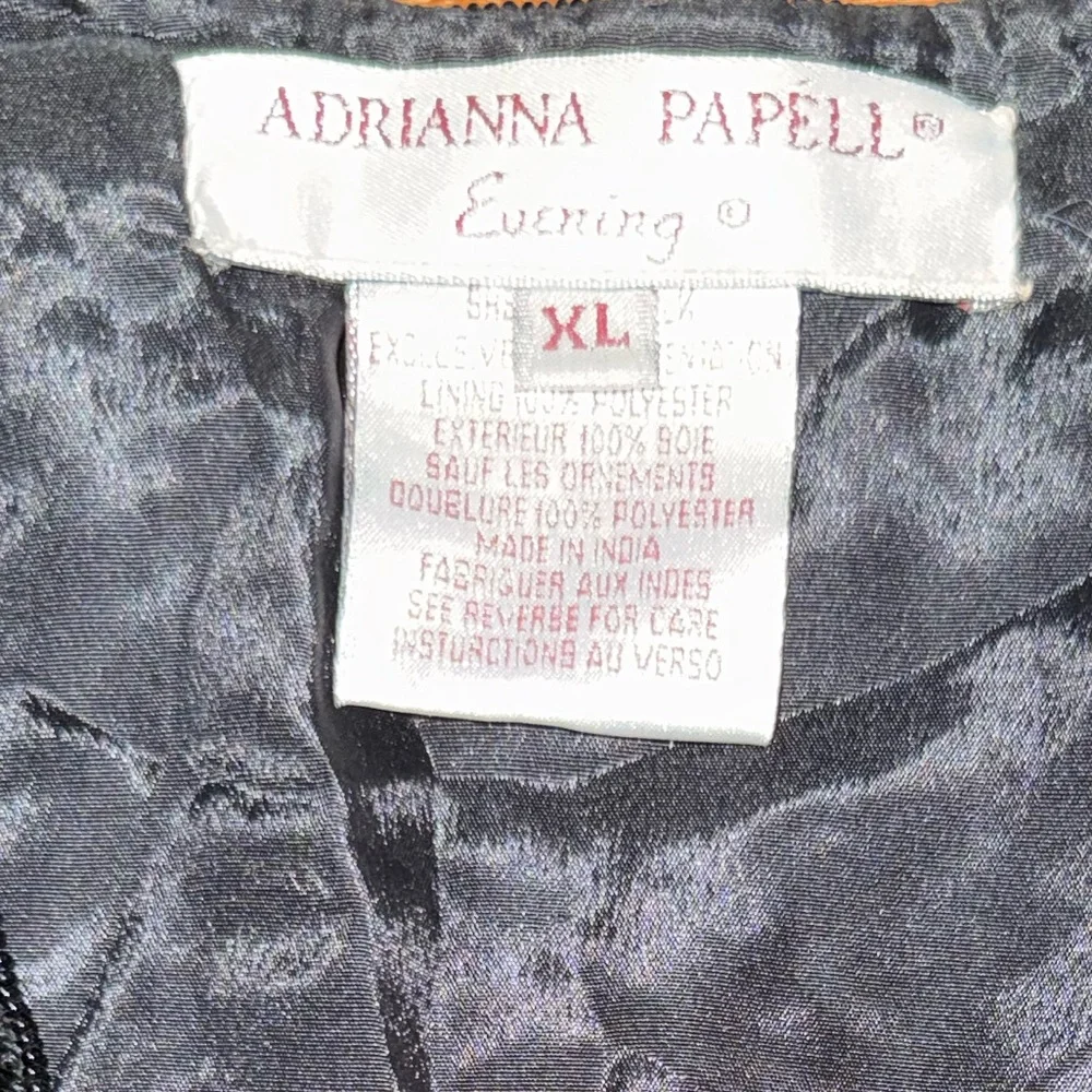 Vintage Adrianna Papell Evening Beaded Black Bolero Formal Shrug Jacket - XL - Picture 5 of 5